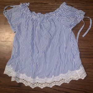 Off the shoulder stripped top